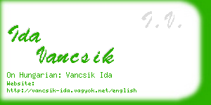 ida vancsik business card